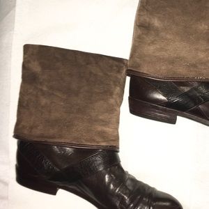 Joan & David belted strap scrunch leather boots (used)